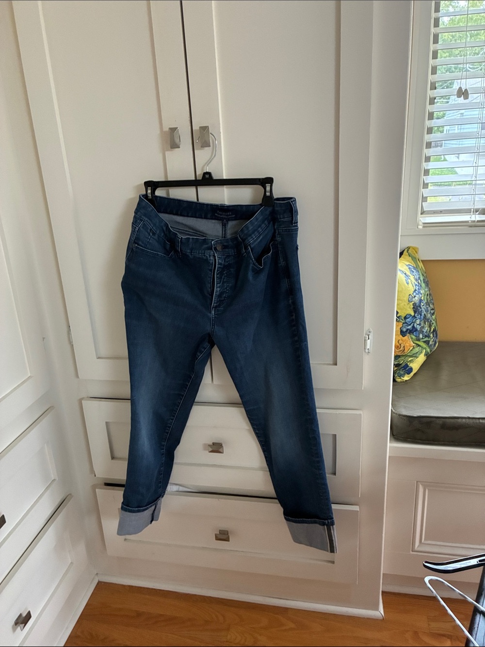 Talbots Dark Blue Boyfriend Jeans with Cuffed Hem